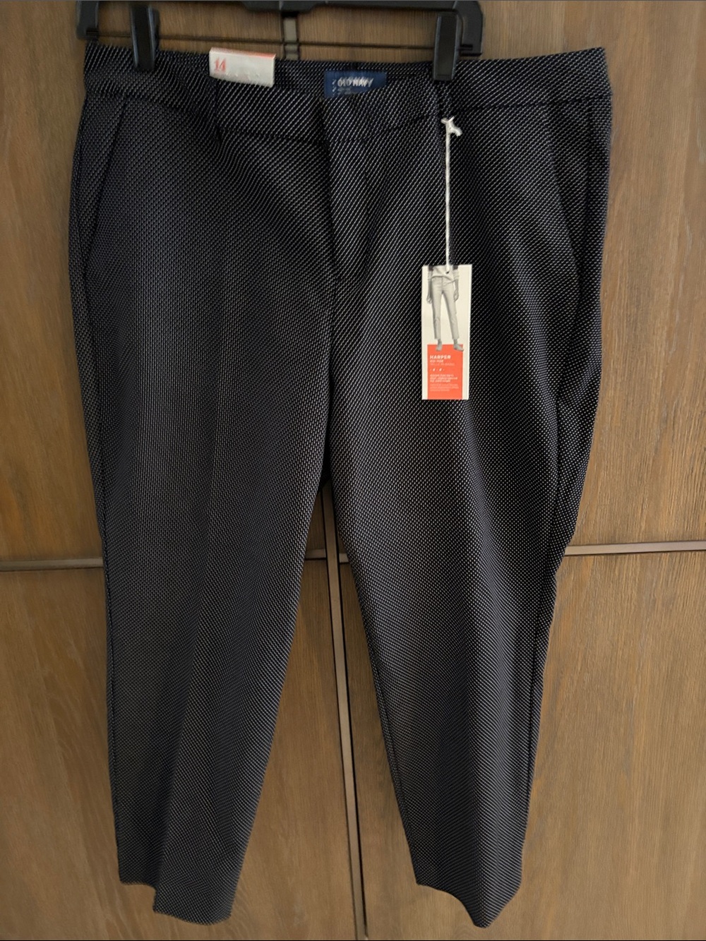 Old Navy Black Micro-Dot Cropped Dress Pants